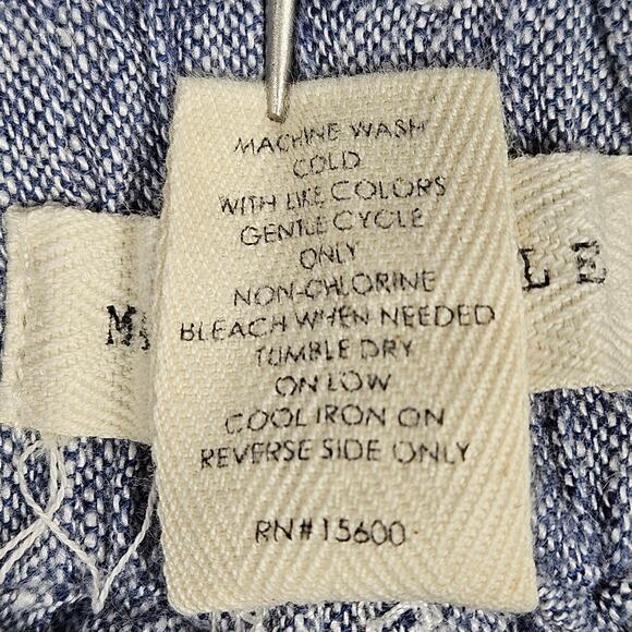 Mason & Belle Women L Chambray Linen Rayon Wide Leg Pull On Pants Pockets w/ Tie - Picture 4 of 10